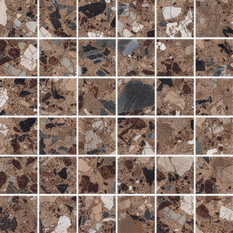 Milzetti - 2X2/12X12 Pebble, Cocoa, Polished